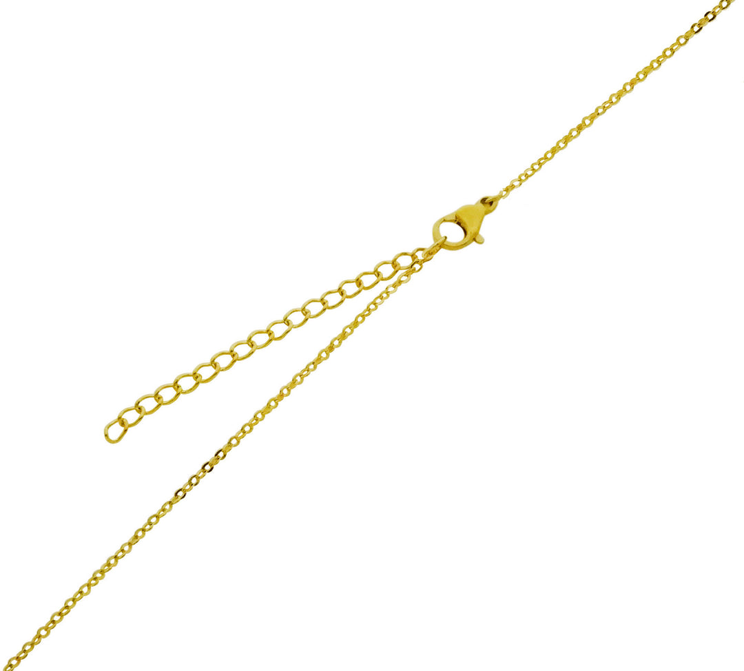 Alpha Omicron Pi Choker Dangle Necklace Gold Filled