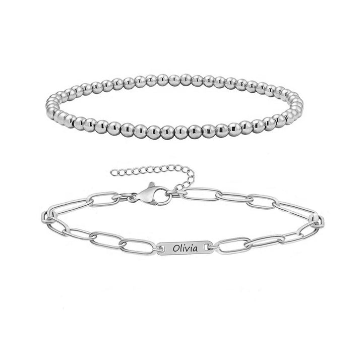 Paper Clip Name Bracelet, Personalized Paper Clip Name Bracelet, Paper Clip Family Name Bracelet, Custom Paperclip Bracelet