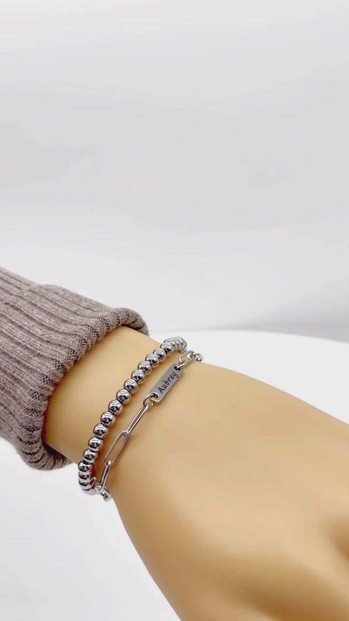 Paper Clip Name Bracelet, Personalized Paper Clip Name Bracelet, Paper Clip Family Name Bracelet, Custom Paperclip Bracelet