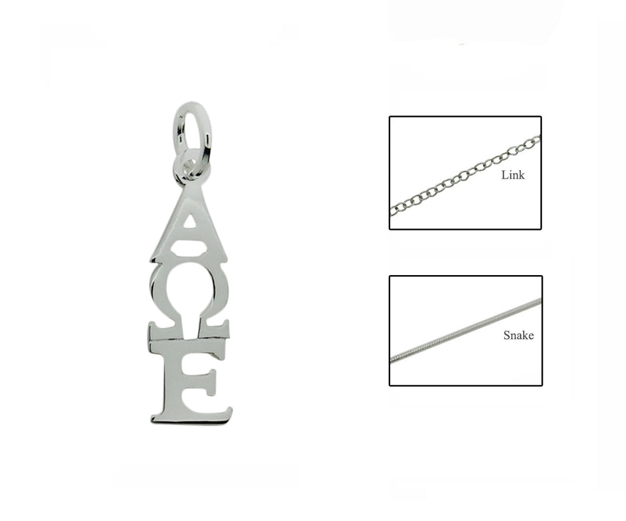 Alpha Omega Epsilon Greek Sorority Lavalier Pendant Necklace - DKGifts.com