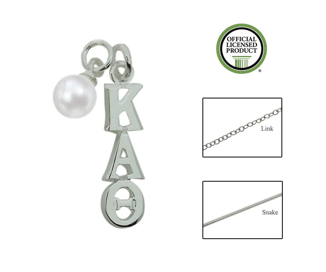 Kappa Alpha Theta Sorority Lavalier Necklace with Pearl - DKGifts.com