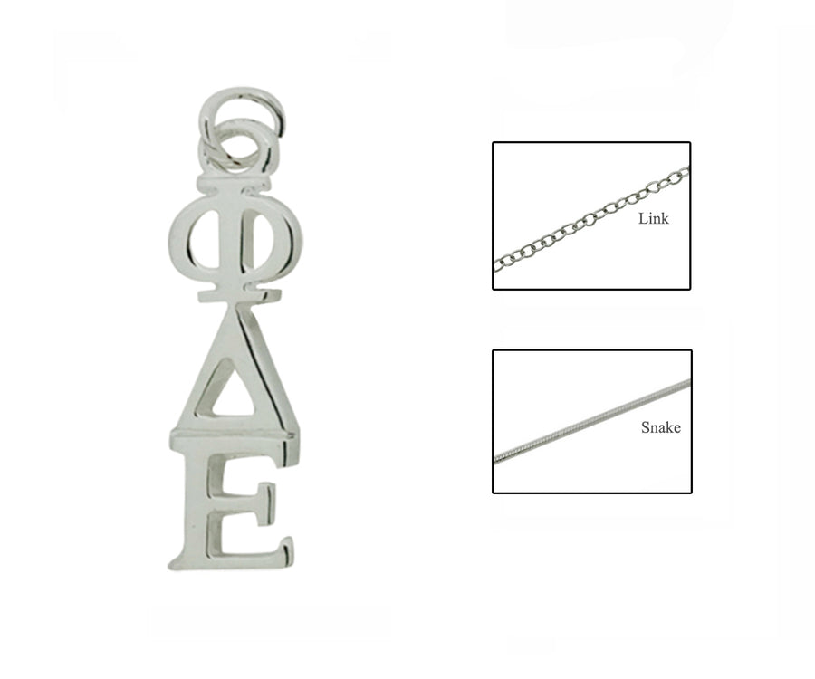 Phi Delta Epsilon Greek Sorority Lavalier Pendant Necklace - DKGifts.com