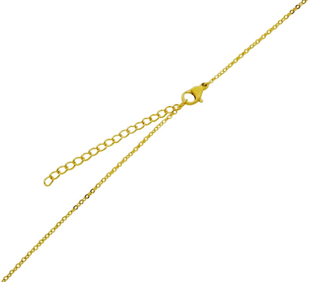 Zeta Tau Alpha Mini Dog Tag Necklace Gold Filled