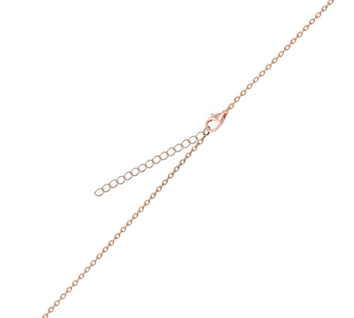 Delta Phi Epsilon Vertical Bar Necklace Rose Gold Filled