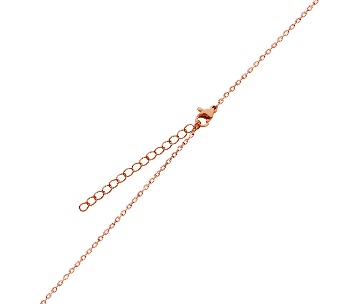Delta Zeta Mini Dog Tag Necklace Rose Gold Filled