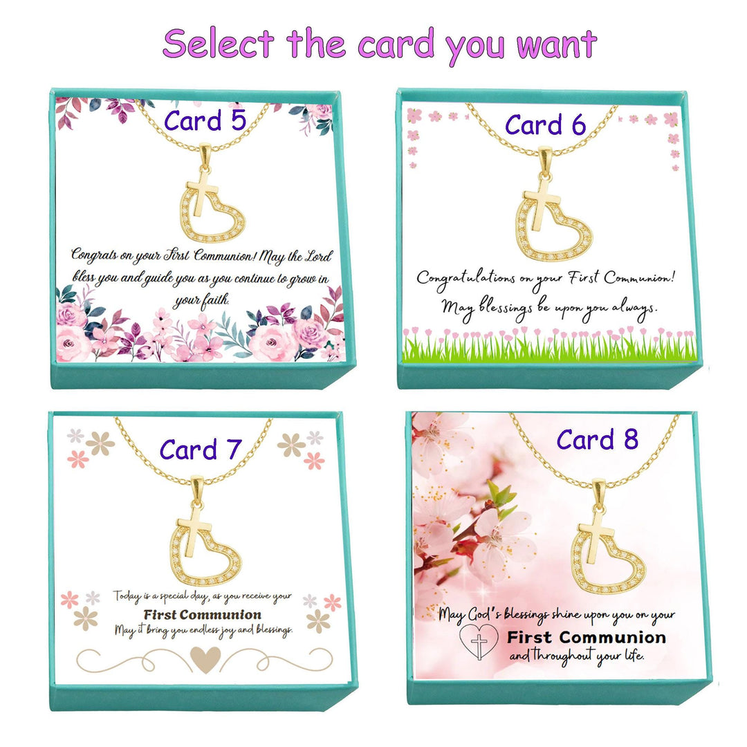 First Communion Necklace, First Holy Communion Jewelry, Confirmation Gift, Cross Name Date Necklace, 1st Holy Communion Gift