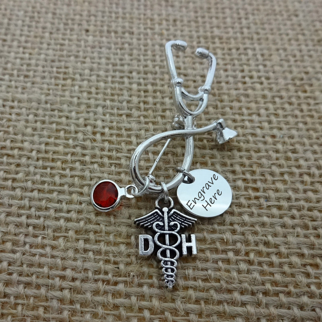 DH Dental Hygenist Pin, Personalized DH Dental Hygenist Pin,  Nurse Pinning Ceremony, Nursing Student Pin, Graduation Gift