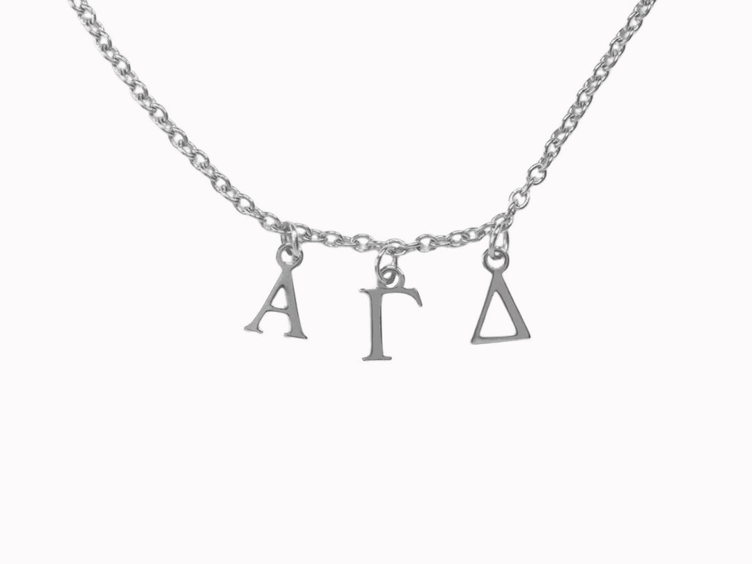 Alpha Gamma Delta Choker Dangle Necklace Stainless Steel