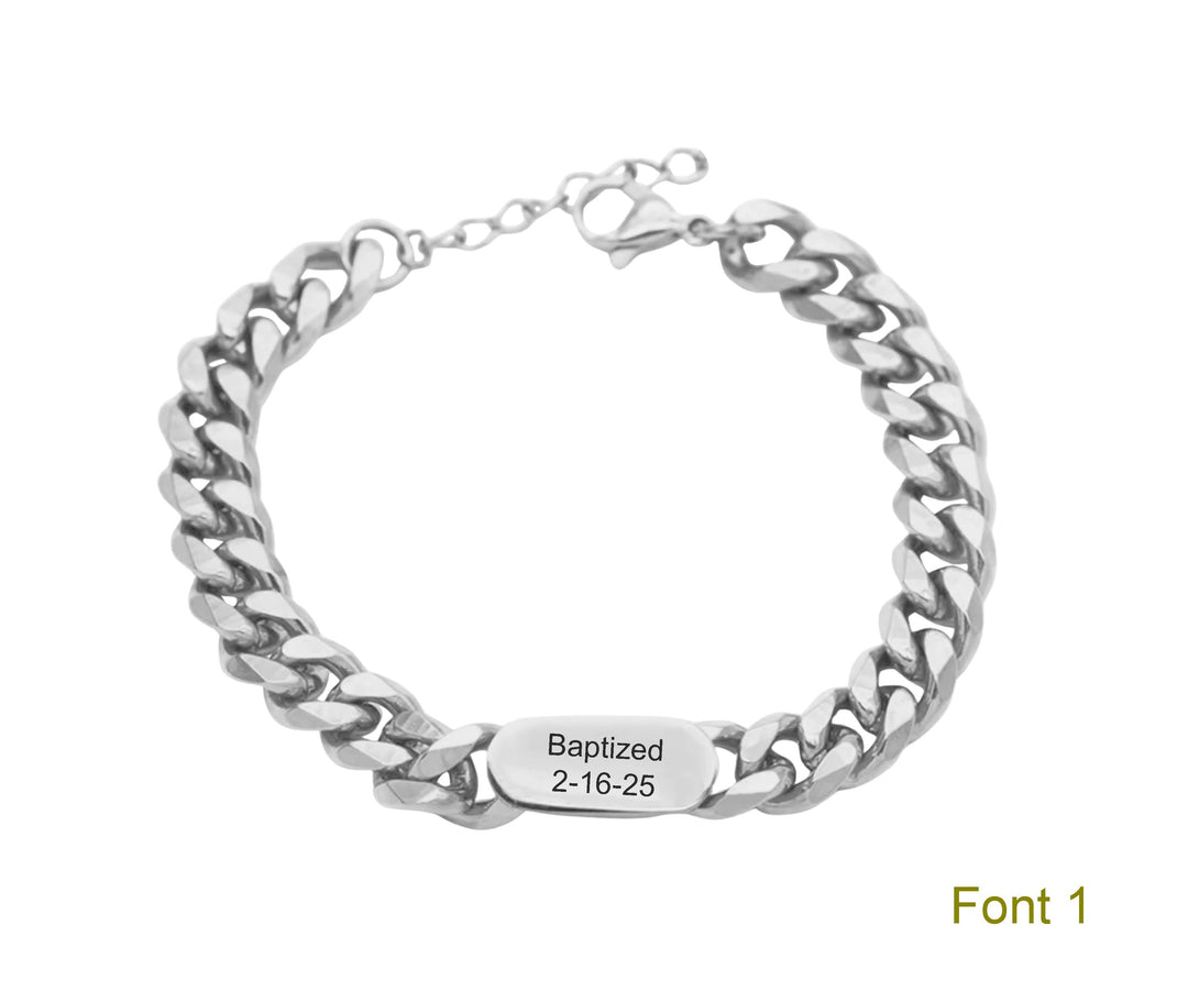 Boys First Communion Bracelet ADJUSTABLE, First Holy Communion Bracelet, Confirmation Gift, Cross Name Date Necklace, 1st Communion Gift