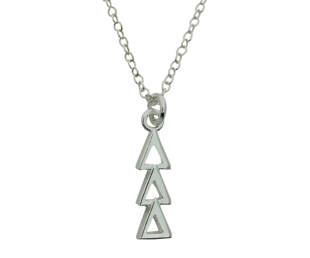 Tri Delta Delta Delta Greek Sorority Lavalier Pendant Drop Charm Chain Necklace