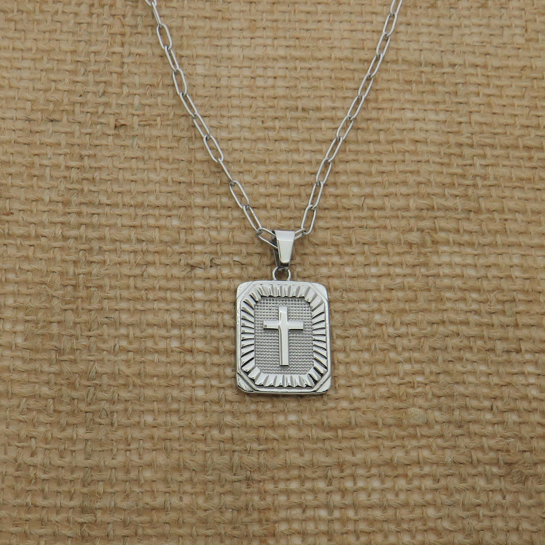 First Communion Gift, Holy Communion Jewelry Kids, Rectangular Medallion Pendant, Communion Gift, Religious Necklace Gift, Religious Jewelry