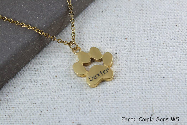 Personalized Paw Necklace, Custom Dog Name, Pet Memorial Jewelry, Cat Lover Gift, Stainless Steel Keepsake