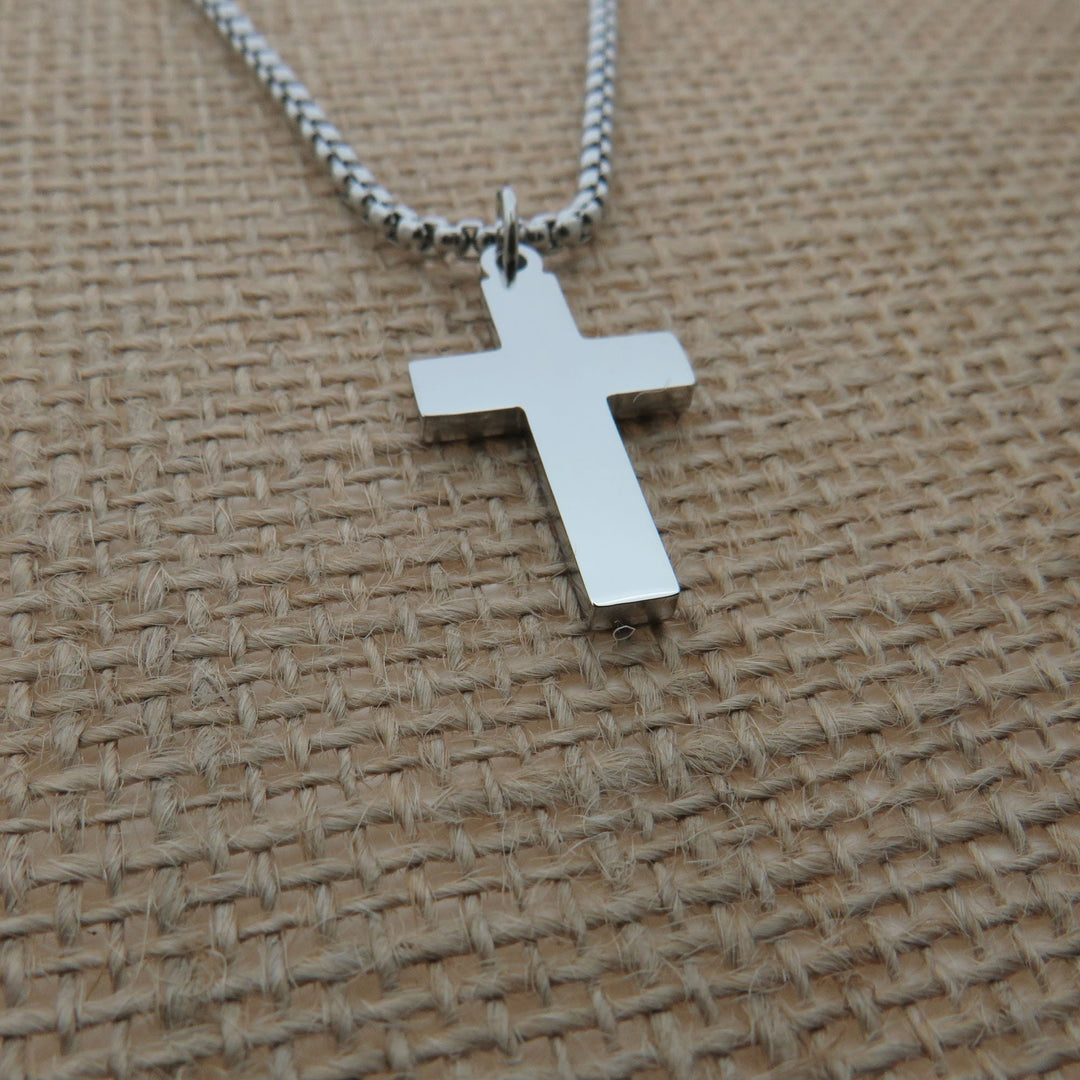 Boys Men First Communion Necklace, First Holy Communion Jewelry, Boy Men Confirmation Gift, Cross Name Date Necklace, 1st Communion Gift, Smooth Cross