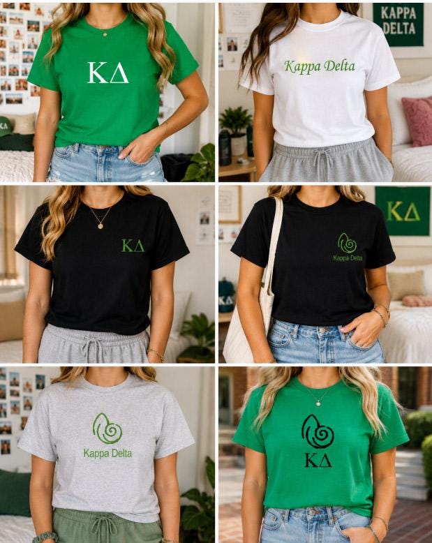 Kappa Delta Tee | ΚΔ Greek Letter Apparel | Bid Day T-Shirt | Recruitment Gift | Big Little Reveal | Sisterhood