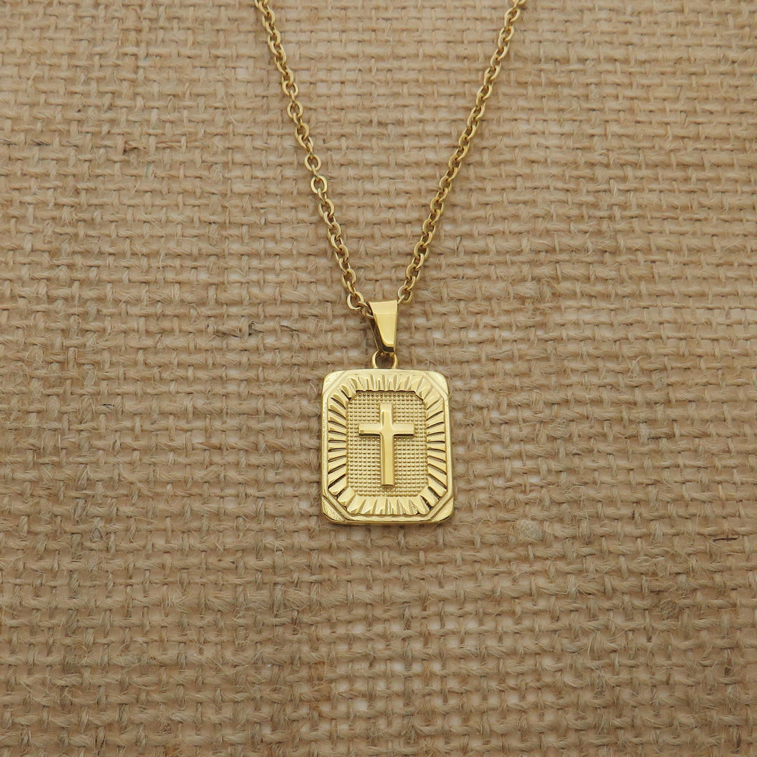 First Communion Gift, Holy Communion Jewelry Kids, Rectangular Medallion Pendant, Communion Gift, Religious Necklace Gift, Religious Jewelry