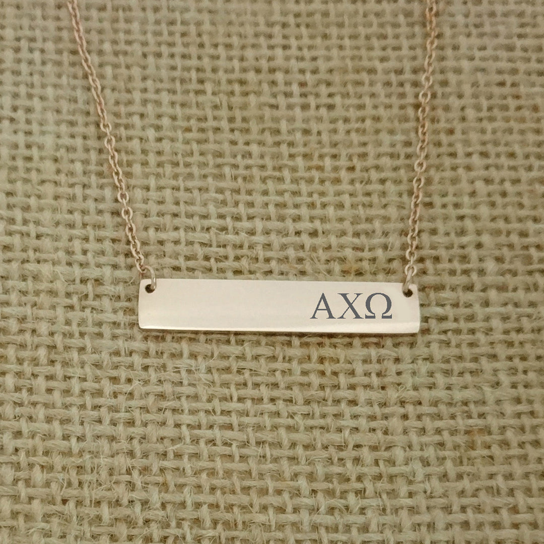 Alpha Chi Omega Sorority Horizontal Bar Necklace