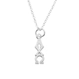 Alpha Chi Omega Sorority Lavalier Necklace Silver Plated