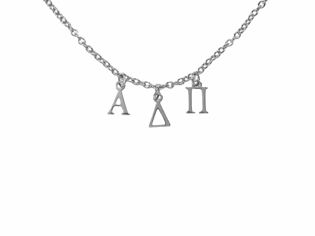 Alpha Delta Pi Choker Dangle Necklace Stainless Steel