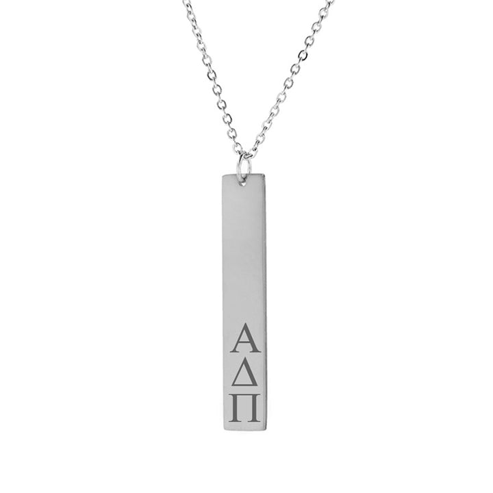 Alpha Delta Pi Vertical Bar Necklace Stainless Steel