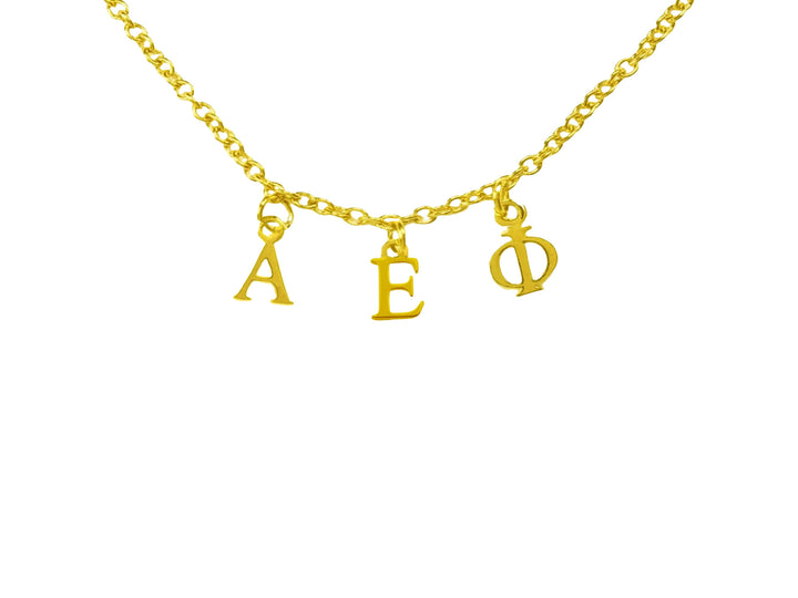 Alpha Epsilon Phi Choker Dangle Necklace Gold Filled