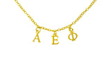 Alpha Epsilon Phi Choker Dangle Necklace Gold Filled