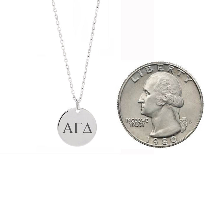 Alpha Gamma Delta Dainty Sorority Necklace Stainless Steel