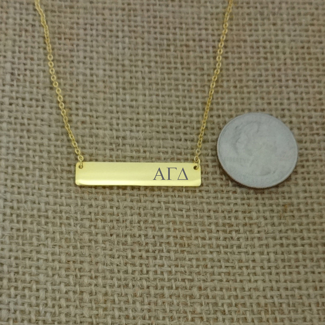 Alpha Gamma Delta Sorority Horizontal Bar Necklace