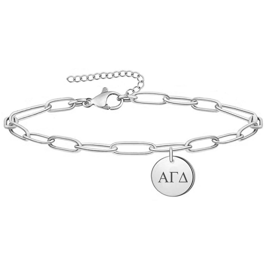 Alpha Gamma Delta Paperclip Bracelet Stainless Steel