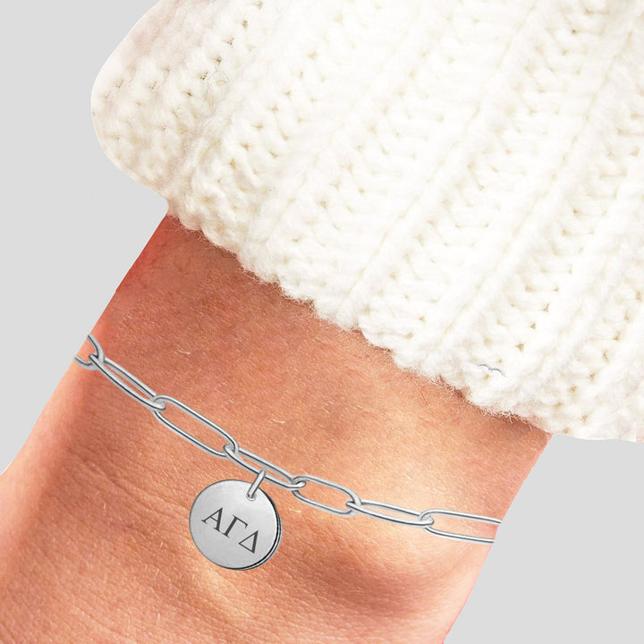 Alpha Gamma Delta Paperclip Bracelet Stainless Steel