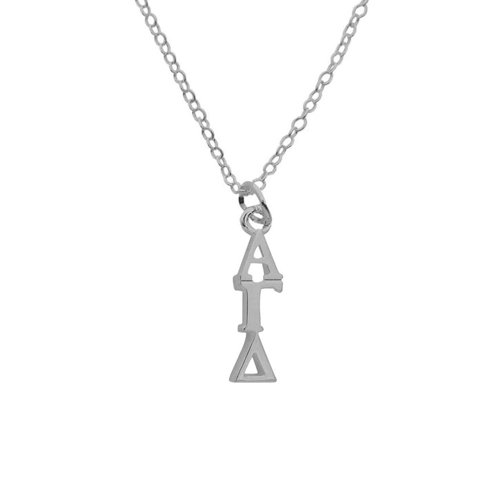 Alpha Gamma Delta Sorority Lavalier Necklace Silver Plated