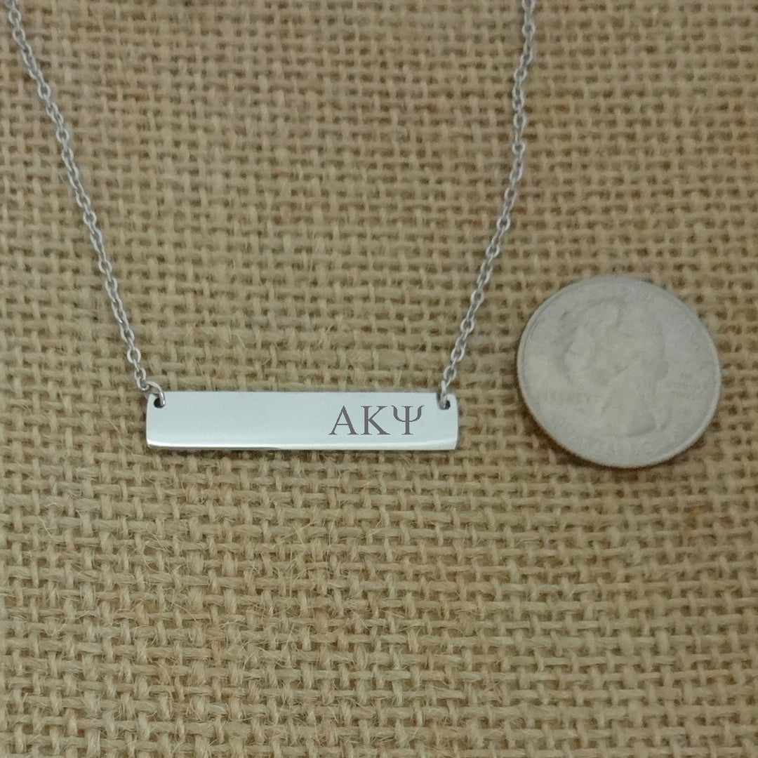 Alpha Kappa Psi Sorority Horizontal Bar Necklace