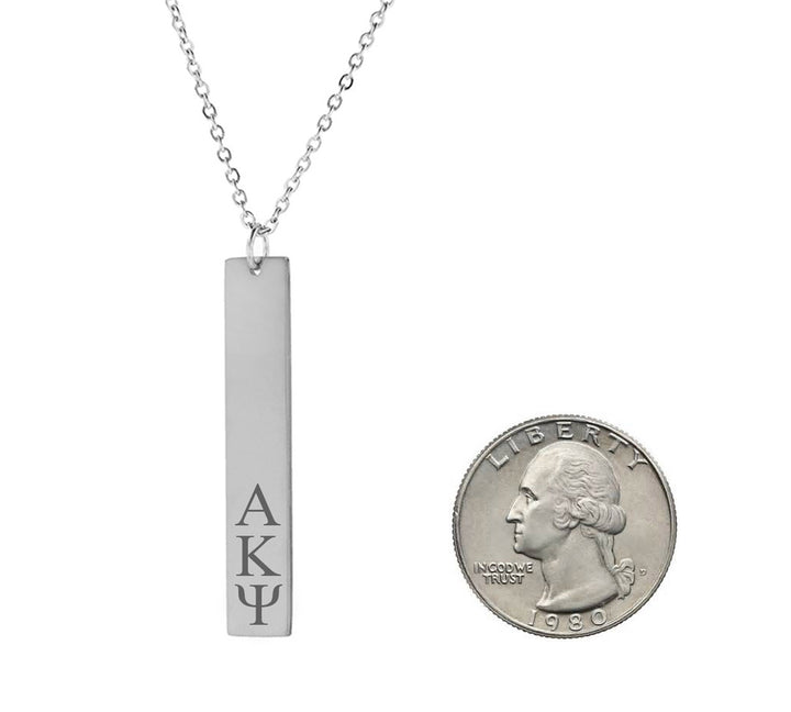 Alpha Kappa Psi Vertical Bar Necklace Stainless Steel