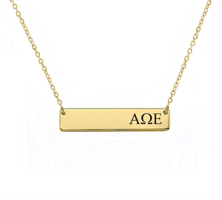 Alpha Omega Epsilon Sorority Horizontal Bar Necklace