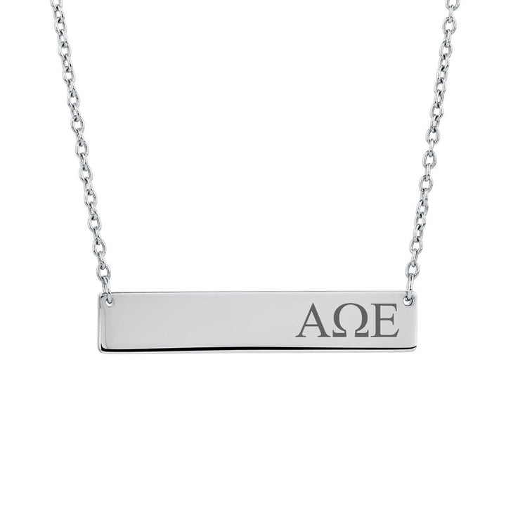 Alpha Omega Epsilon Sorority Horizontal Bar Necklace