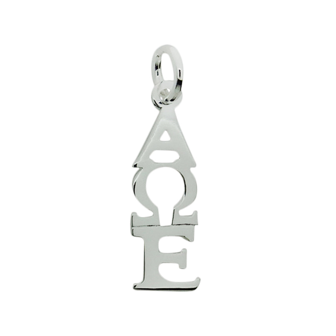 Alpha Omega Epsilon Sorority Lavalier Necklace Silver Plated