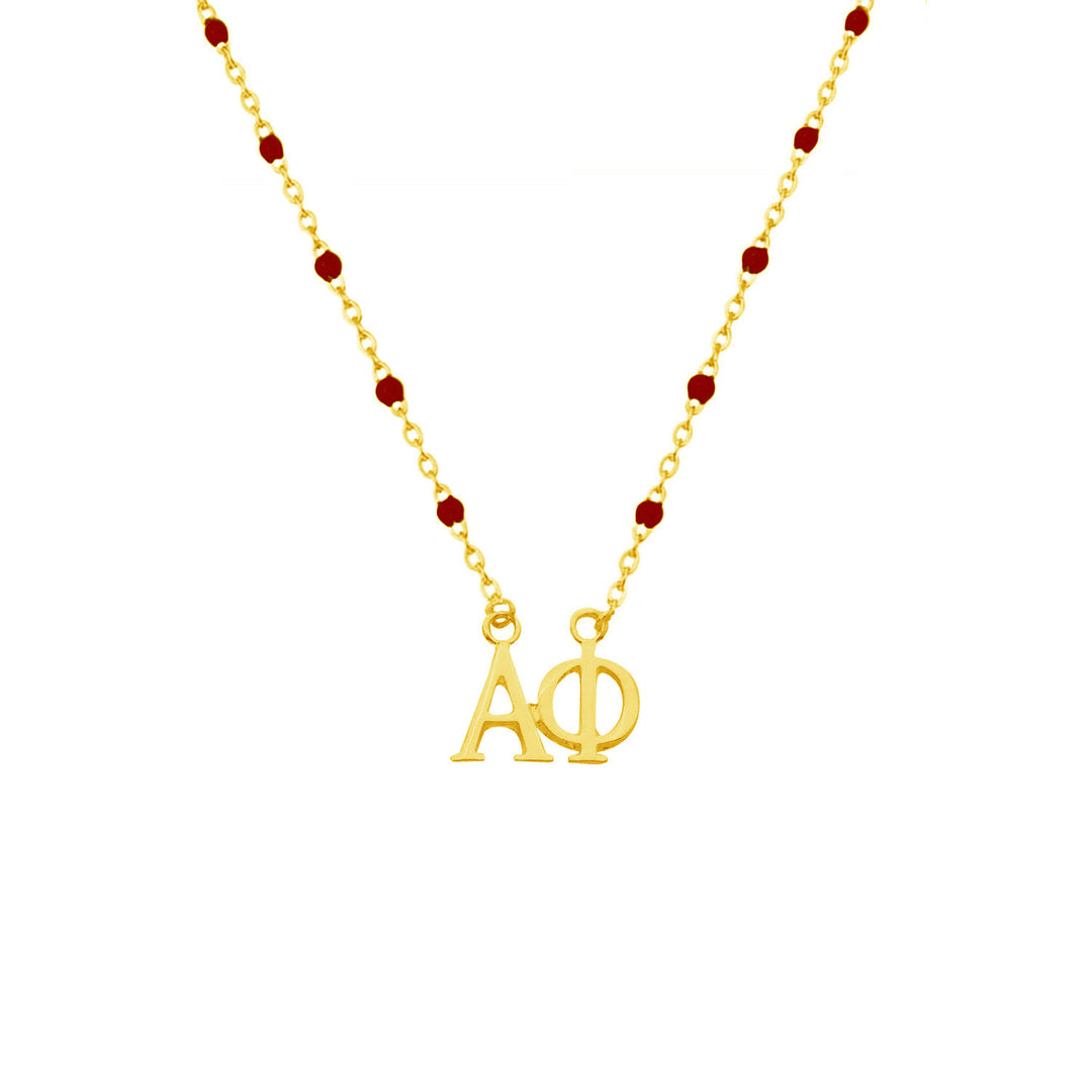 Enamel Alpha Phi Floating Necklace