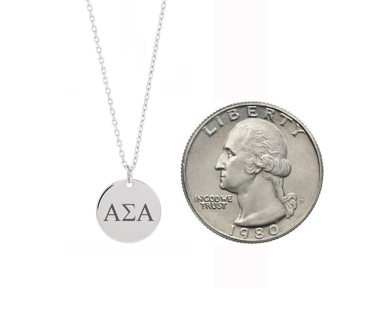 Alpha Sigma Alpha Dainty Sorority Necklace Stainless Steel