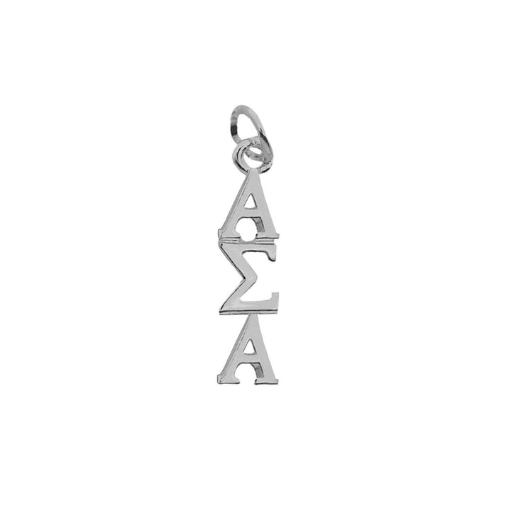 Alpha Sigma Alpha Sorority Lavalier Necklace Silver Plated