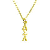 Alpha Sigma Alpha Sorority Lavalier Necklace Gold Filled