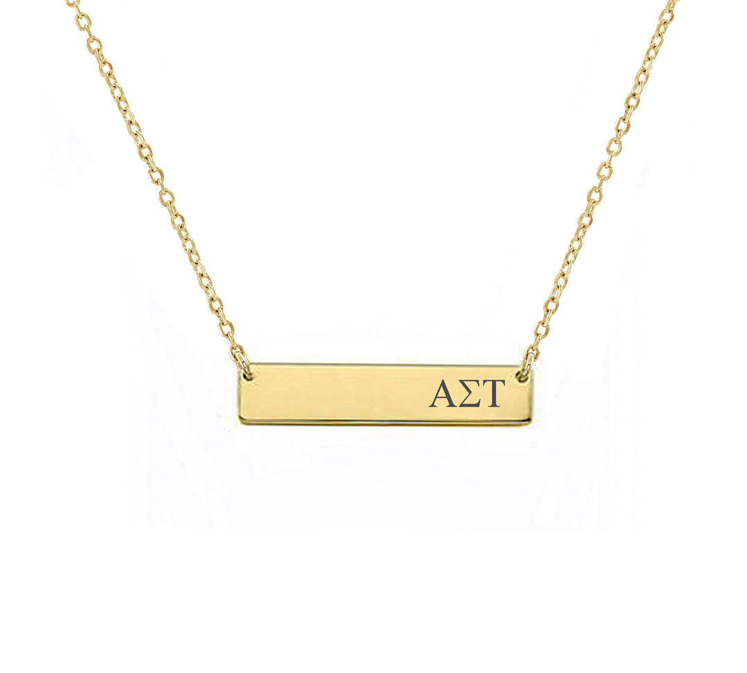 Alpha Sigma Tau Sorority Horizontal Bar Necklace