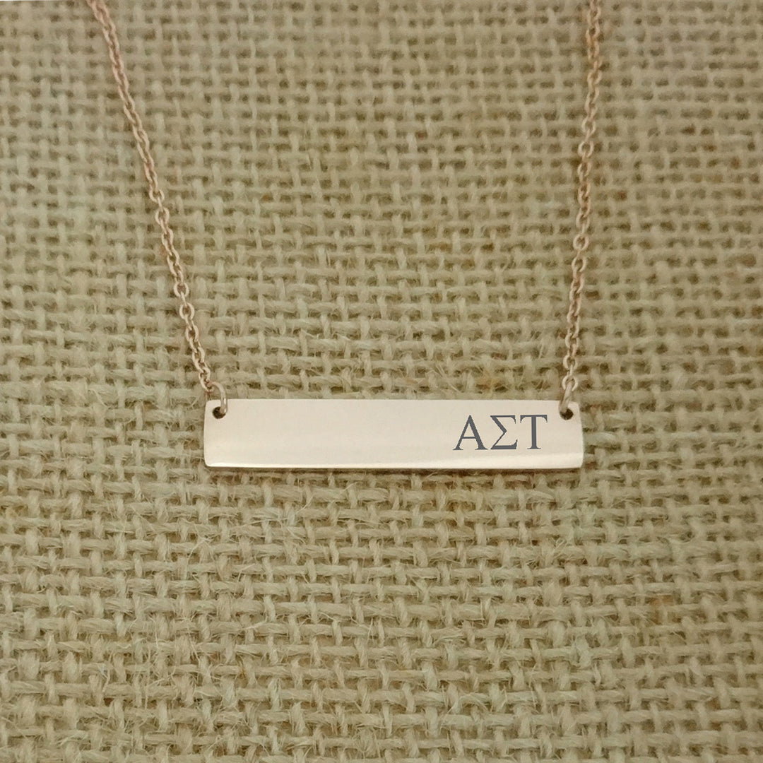 Alpha Sigma Tau Sorority Horizontal Bar Necklace