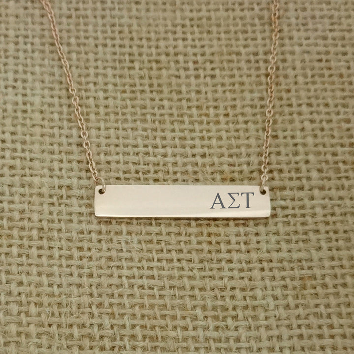 Alpha Sigma Tau Sorority Horizontal Bar Necklace