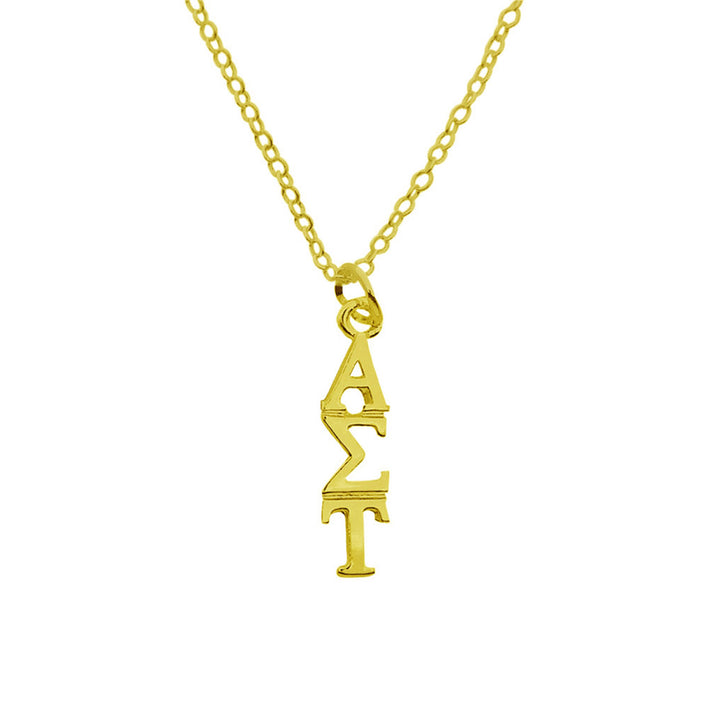 Alpha Sigma Tau Sorority Lavalier Necklace Gold Filled