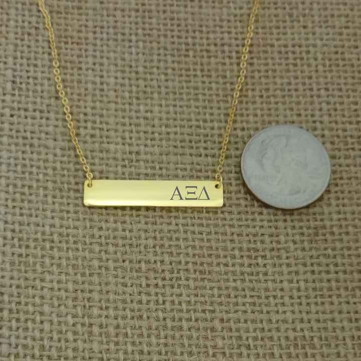 Alpha Xi Delta Sorority Horizontal Bar Necklace