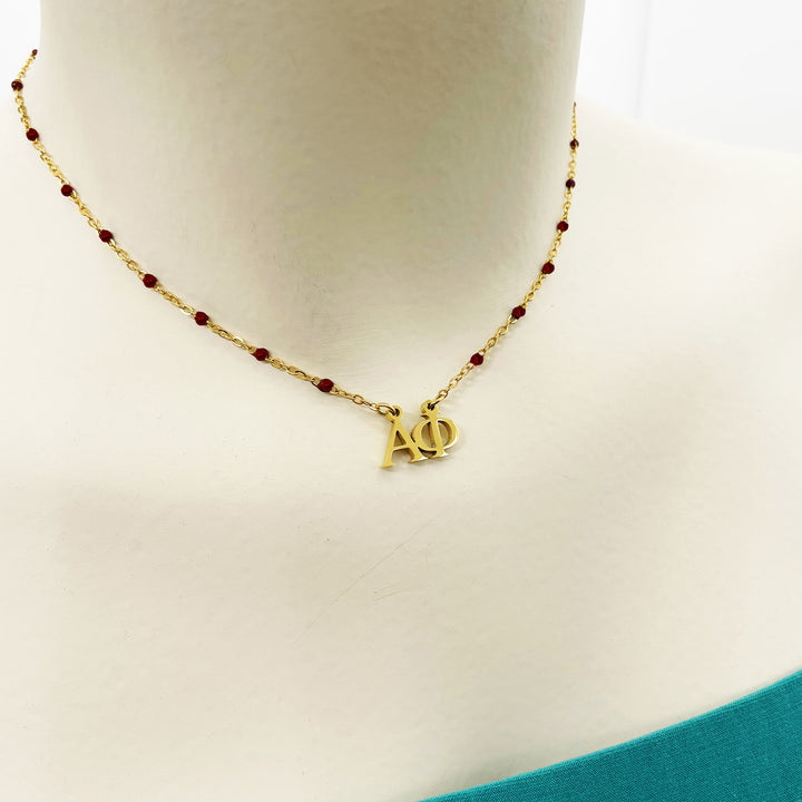 Enamel Alpha Phi Floating Necklace