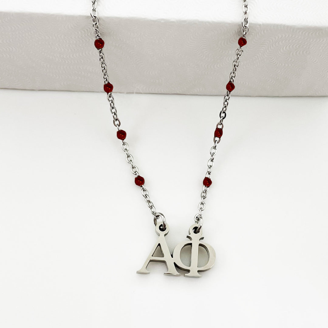Enamel Alpha Phi Floating Necklace