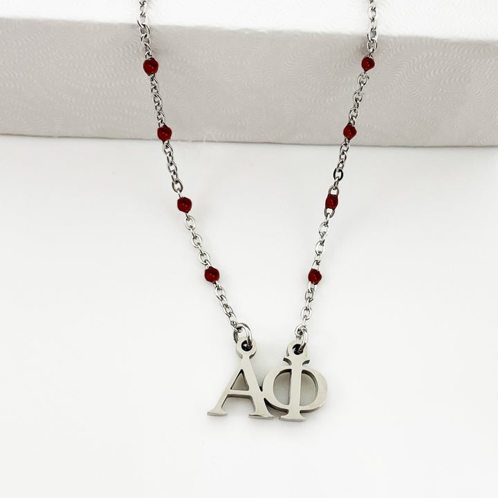 Enamel Alpha Phi Floating Necklace