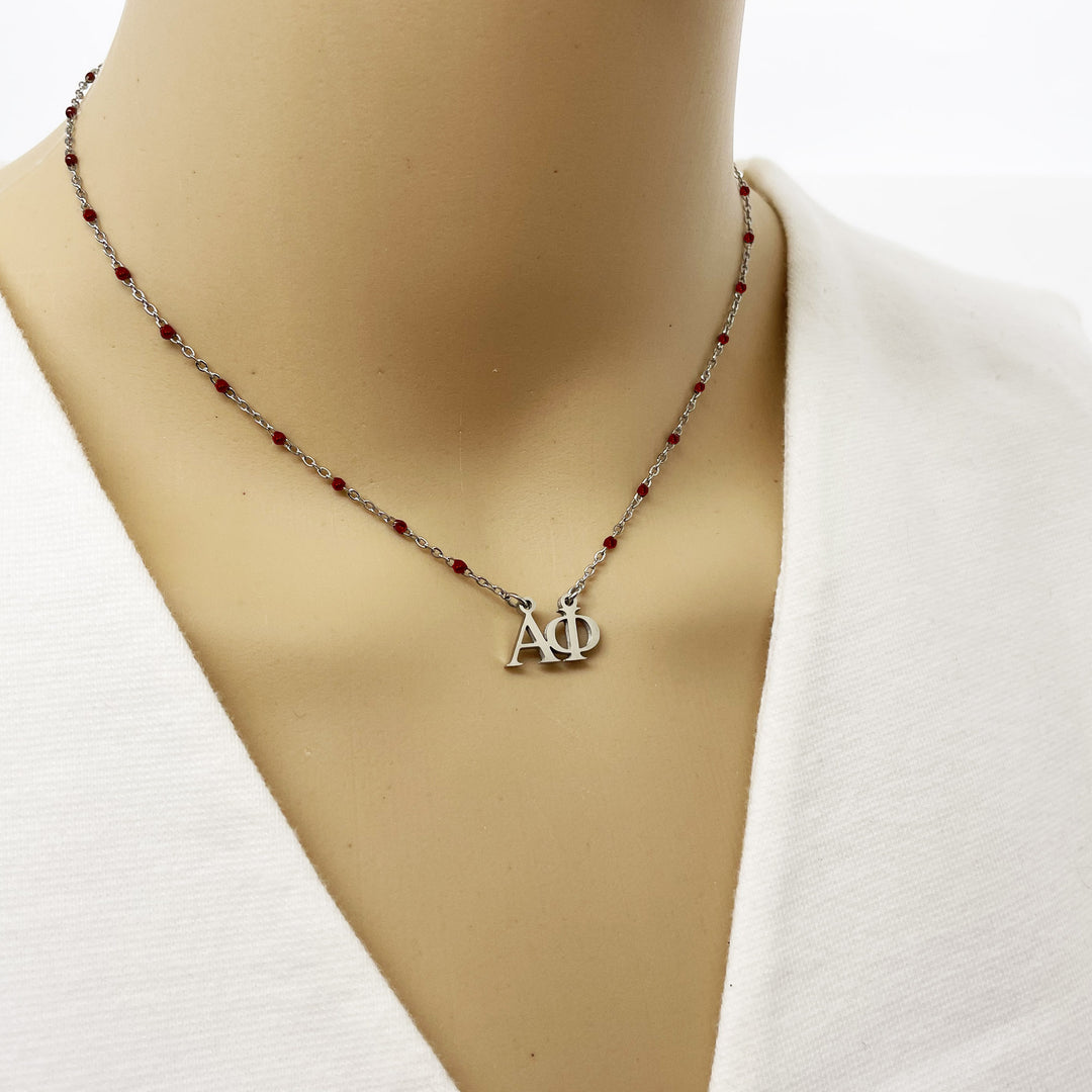 Enamel Alpha Phi Floating Necklace