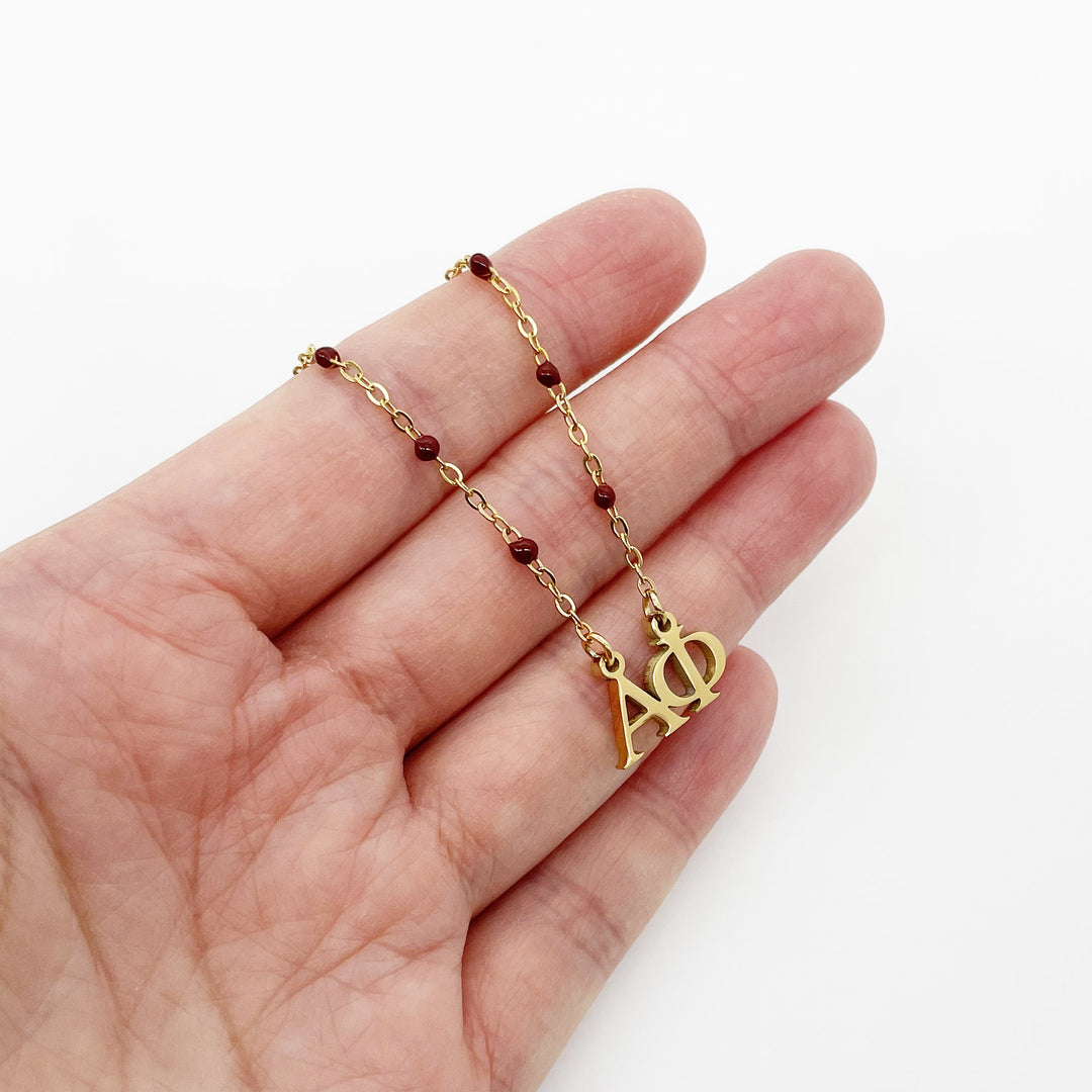 Enamel Alpha Phi Floating Necklace