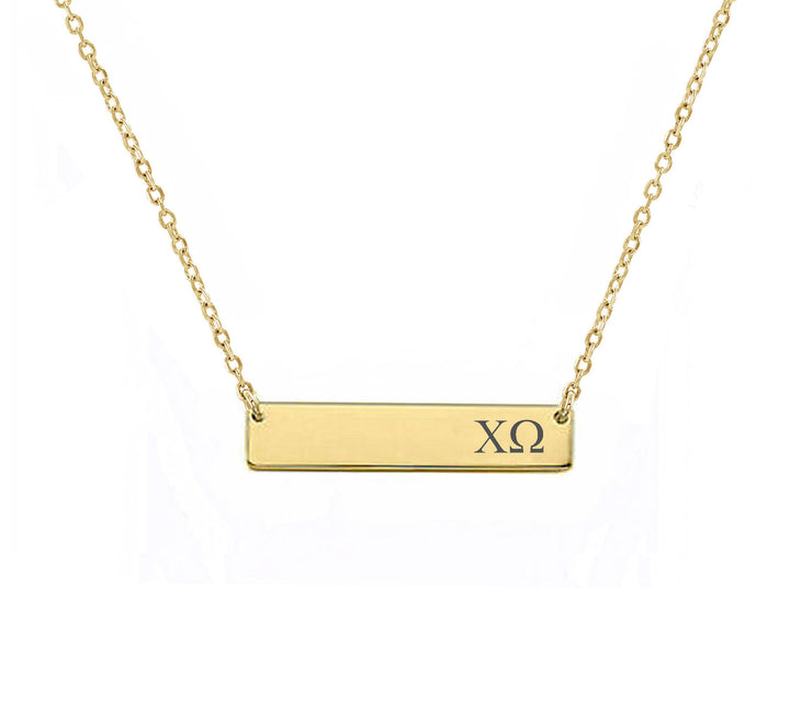 Chi Omega Sorority Horizontal Bar Necklace